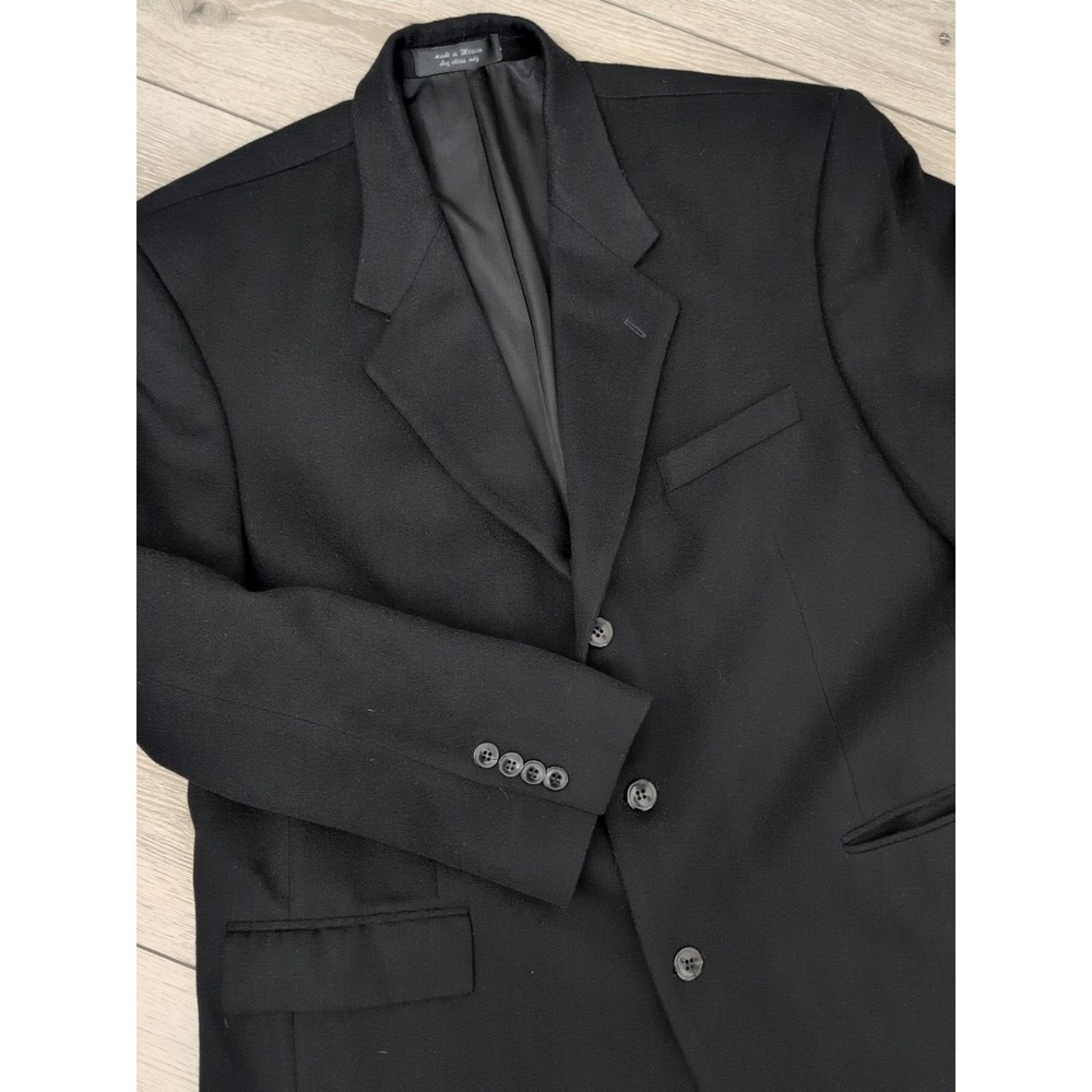 Andrew Fezza Mens 100% Italian Cashmere Black Blazer Jacket 44R Sports Coat
